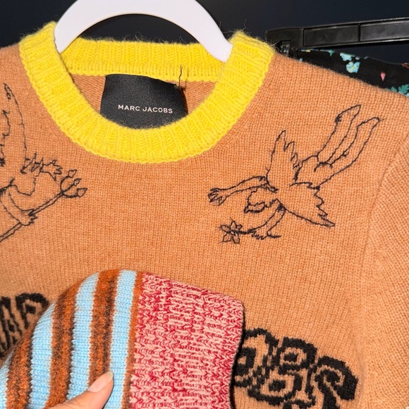 Marc Jacobs Tattoo Crewneck Printed Wool Sweater - Picture 4 of 6